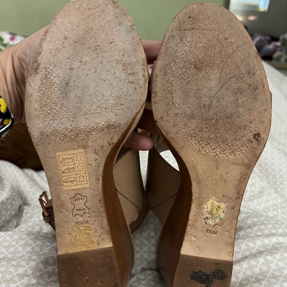 Tory Burch Miller Wedge Nude Sandals - Picture 6 of 7